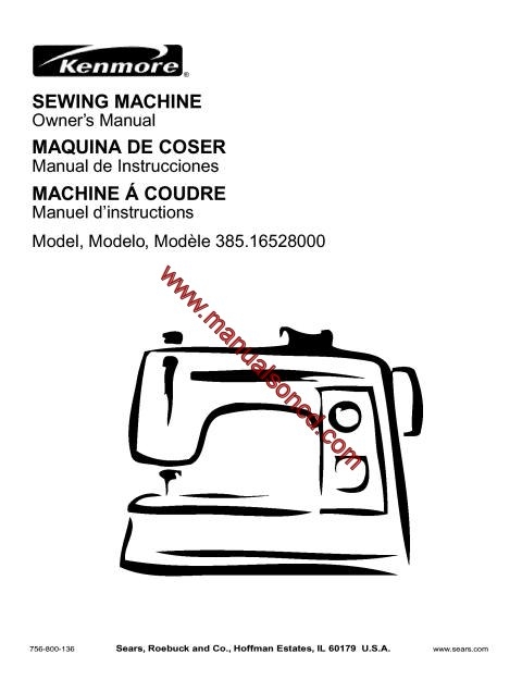 Kenmore 385.16528000 Sewing Machine Manual PDF