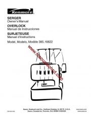 Kenmore 385.16655100 Serger Sewing Manual PDF