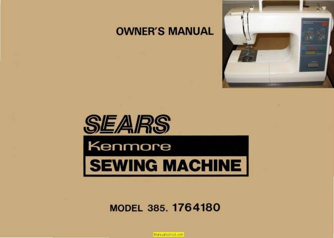 Kenmore 385.1764180 Sewing Machine Manual PDF