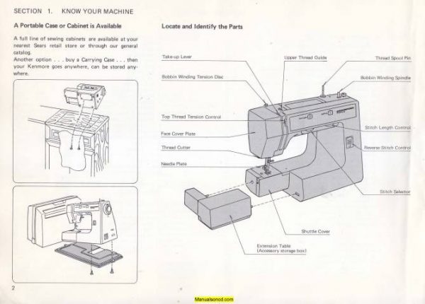 Kenmore 385.1168280 - 11682 Sewing Machine Manual PDF