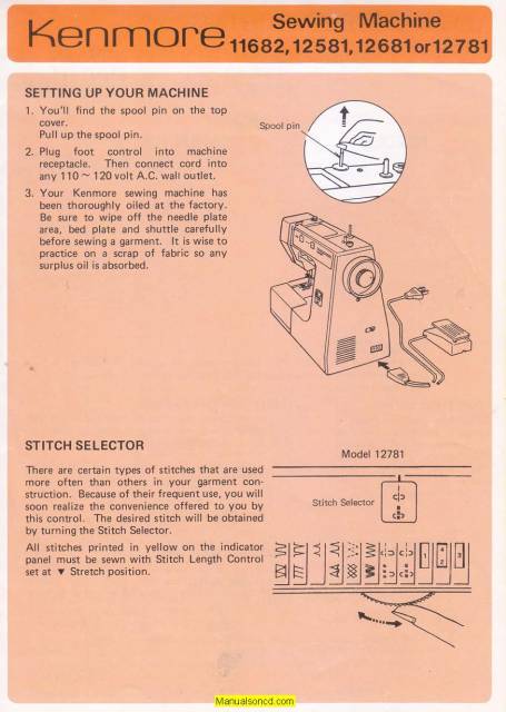 Kenmore 385.1278191-385.1278180 Sewing Manual PDF