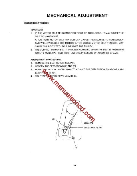 Kenmore 385.16221300 Sewing Machine Service Manual PDF