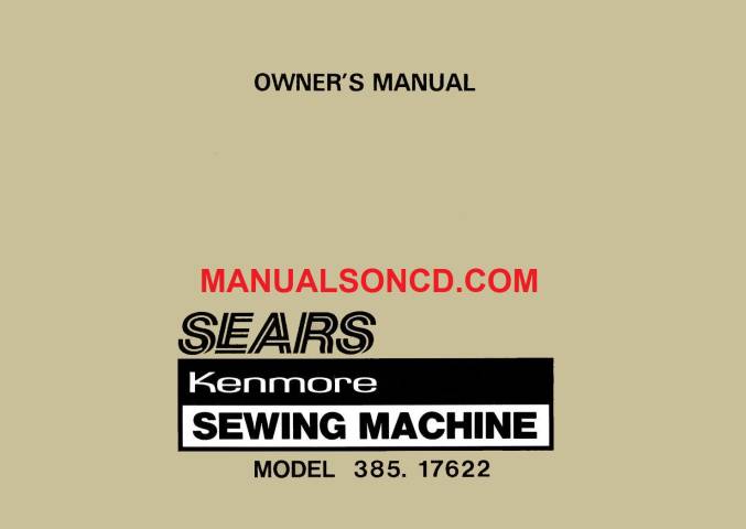 Kenmore 385.17622090 Sewing Machine Manual PDF