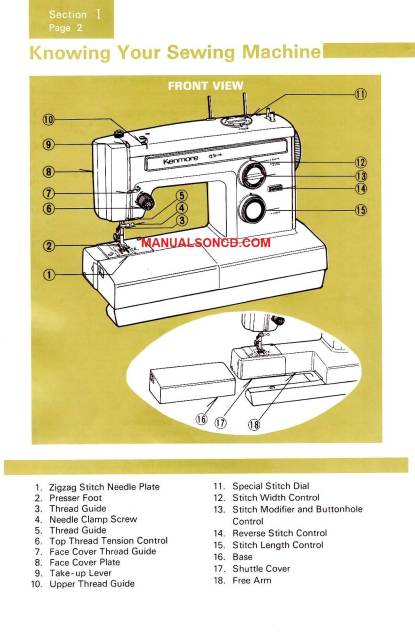 Kenmore 158.1352 - 158.13521 Sewing Machine Manual PDF