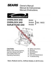 Kenmore 385.16633 OverLock Sewing Machine Manual PDF