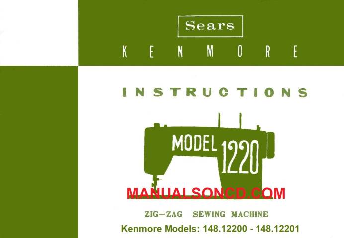 Kenmore 148.12200 - 12201 Sewing Machine Manual PDF