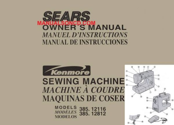 Kenmore 385.12812 - 385.12116 Sewing Machine Manual PDF