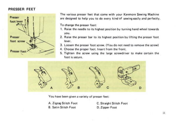 Kenmore 148.12400 - 1240 Sewing Machine Manual PDF