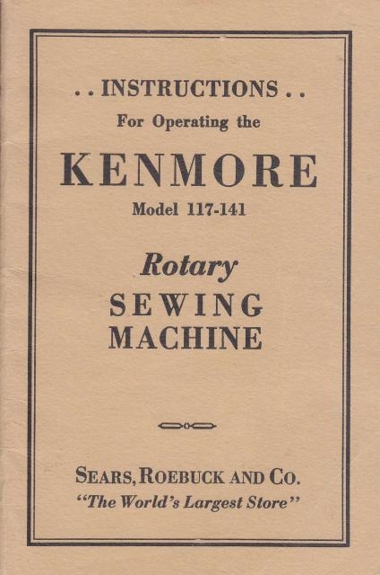 Kenmore 117.141 Rotary Sewing Machine Manual PDF