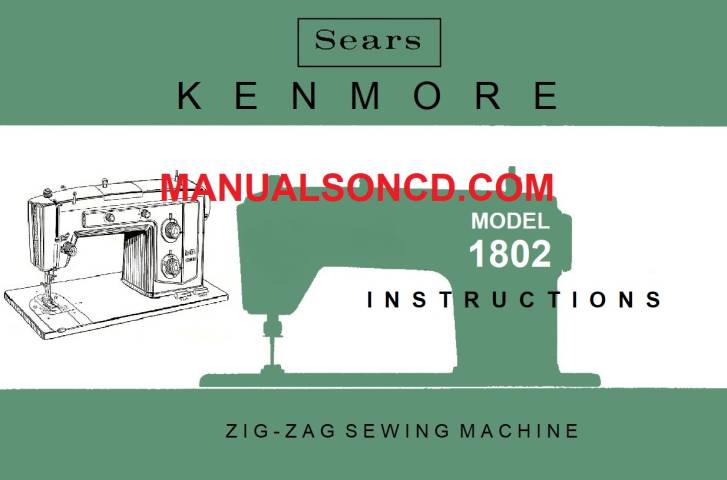 Kenmore 158.18020 - 158.18024 Sewing Machine Manual PDF