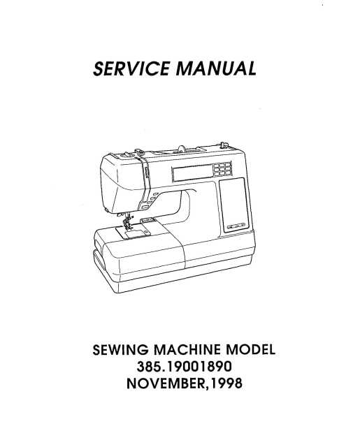 Kenmore 385.19001890 Sewing Machine Service Manual PDF